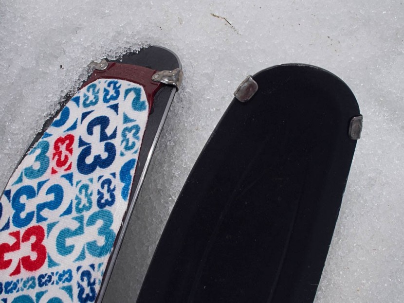 g3 alpinist - close up view of the tip attachment on g3 skins. this arrangement is...