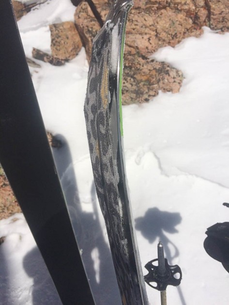 black diamond glidelite mix sts - close up view of tip area of bd mo mix skins. the softer fabric and...