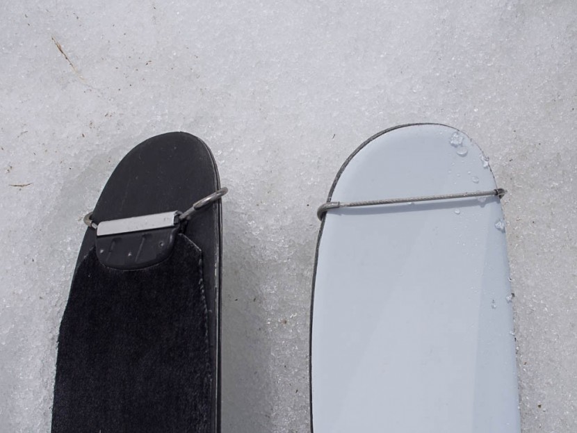 black diamond glidelite mohair pure - close up view of the tip attachment on the black diamond pure mohair...