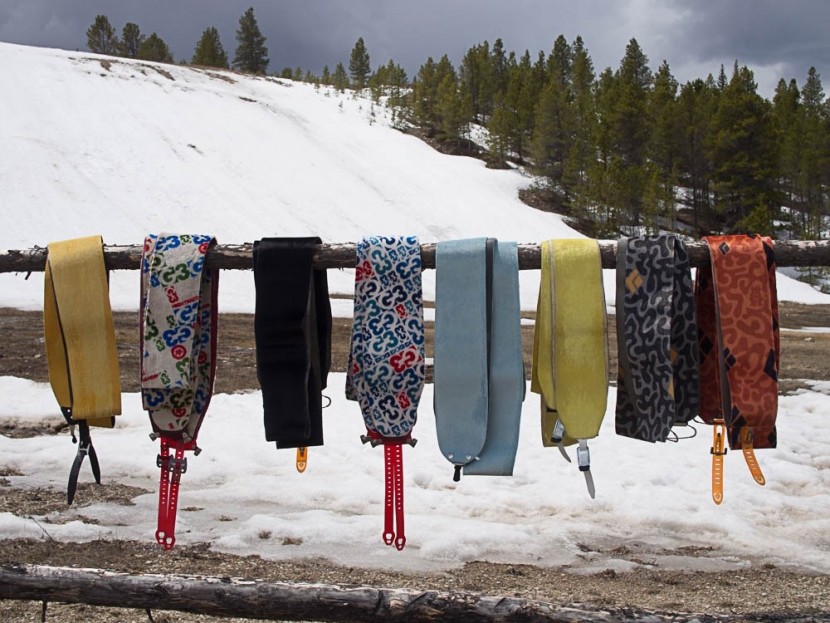 climbing skins - left to right: la sportiva, g3 high traction, black diamond mohair...