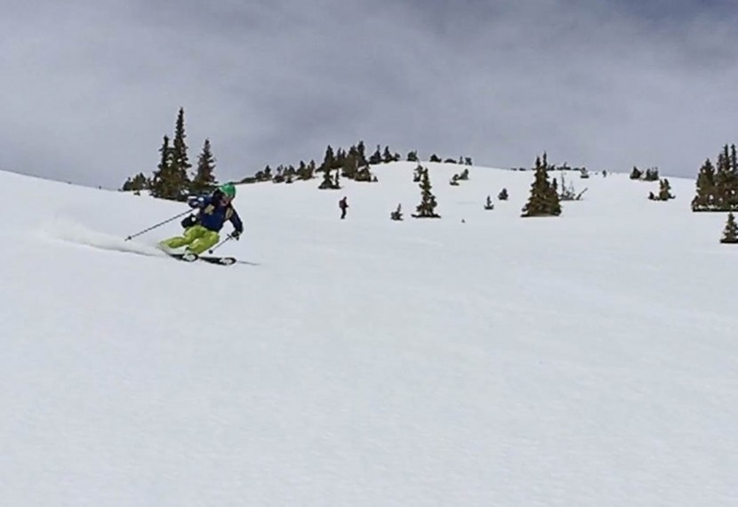 k2 wayback 96 - ifmga mountain guide and ski tester jed porter guiding perfect corn...