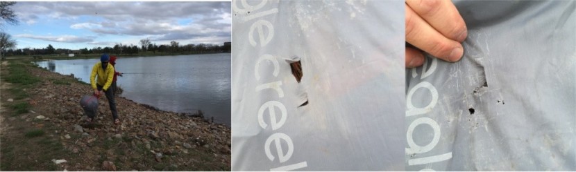 eagle creek deviate 60 - the duffel only showed a couple of small tears after we hit it...