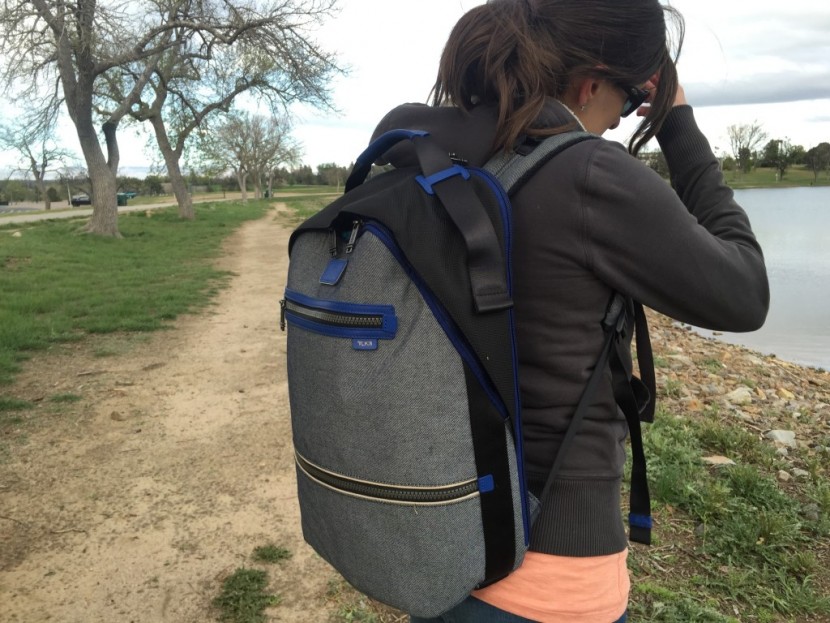 tumi alpha bravo cannon - the carry handle at the top of the pack is super durable and feels...