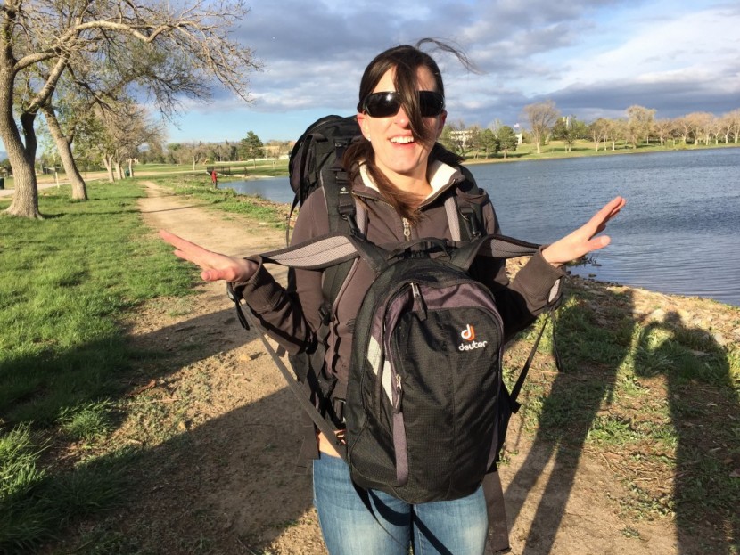 deuter quantum 70 + 10 - kimberly demonstrates the quantum daypack's ability to clip to the...