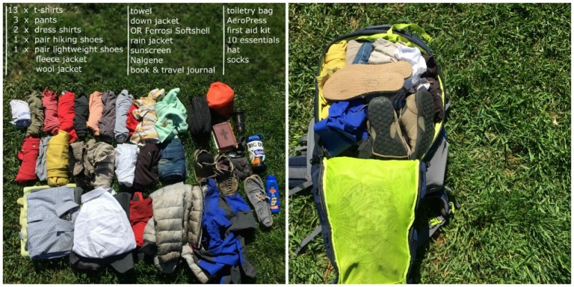 pacsafe venturesafe 65 - the venturesafe fit all of the items in the left photo