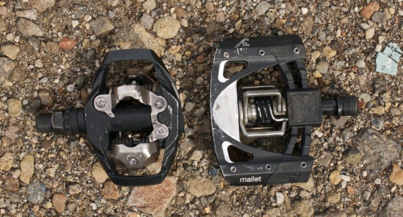 crankbrothers mallet 3 - size comparison between the shimano m530 (left) and the...