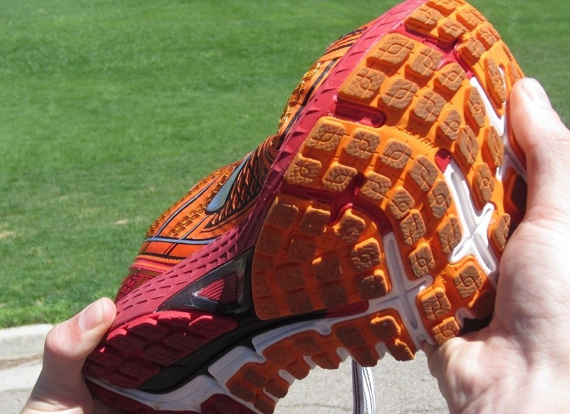 brooks adrenaline gts 15 - close-up of the wonderfully designed caterpillar crash pad that...