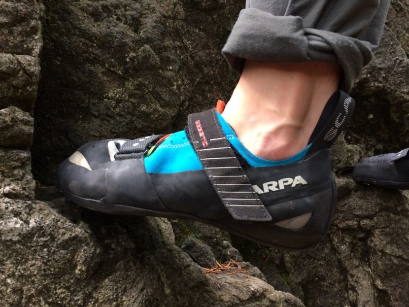 scarpa boostic - the boostic focuses all of the weight of the climber's body through...