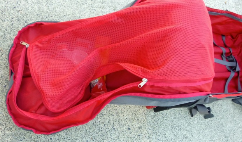 the north face longhaul 30" - the longhaul has an internal mesh organization pocket.