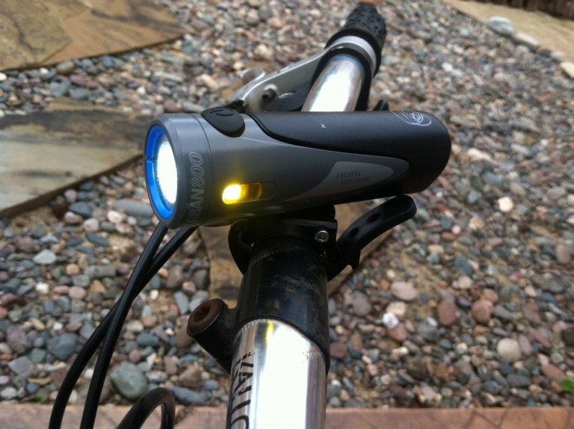 light and motion urban 800 - this light stays secure on the mount by attaching with a rubber...
