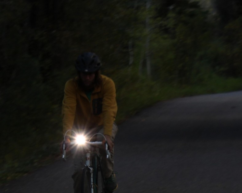bike light - ryan using the urban 350 during his evening commute.