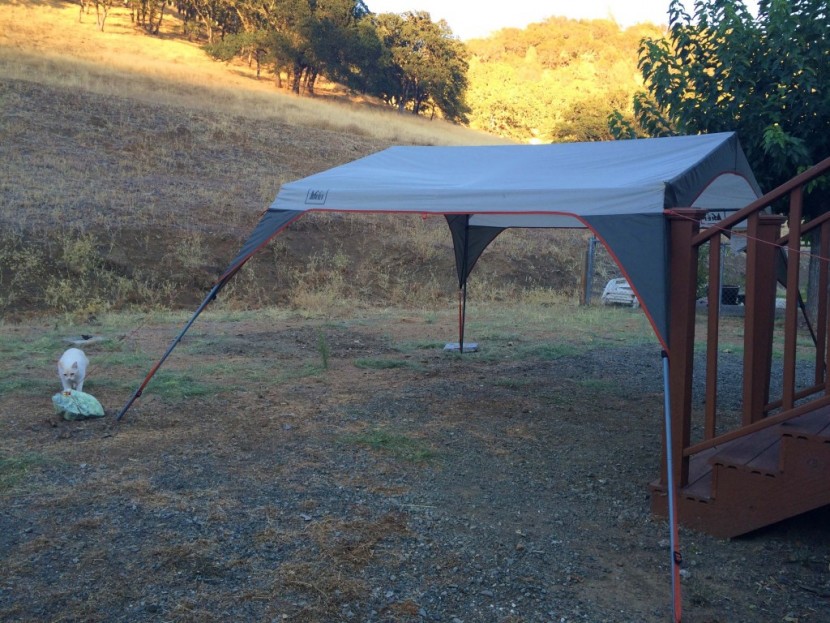 rei alcove shelter - this product is comfortable to stand under but you do have to duck a...