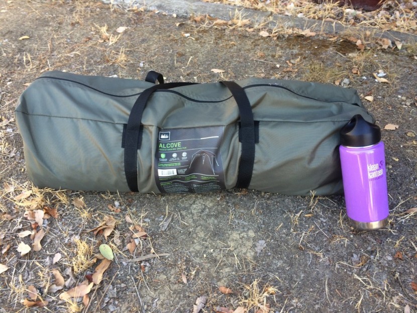 rei alcove shelter - packed size comparison.
