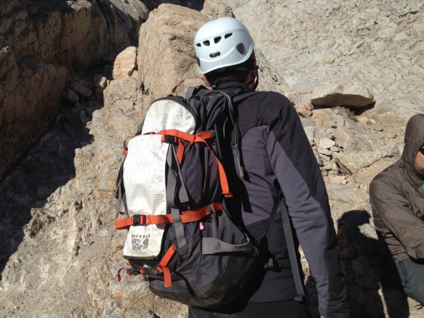 mountain hardwear direttissima 50 outdry - the direttissima 50 stripped down on summit day: sans lid, hip belt...