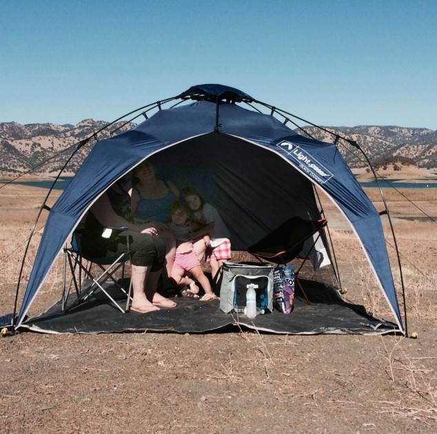 lightspeed quick canopy - camera shy gear testers. even though there's not much shade on the...