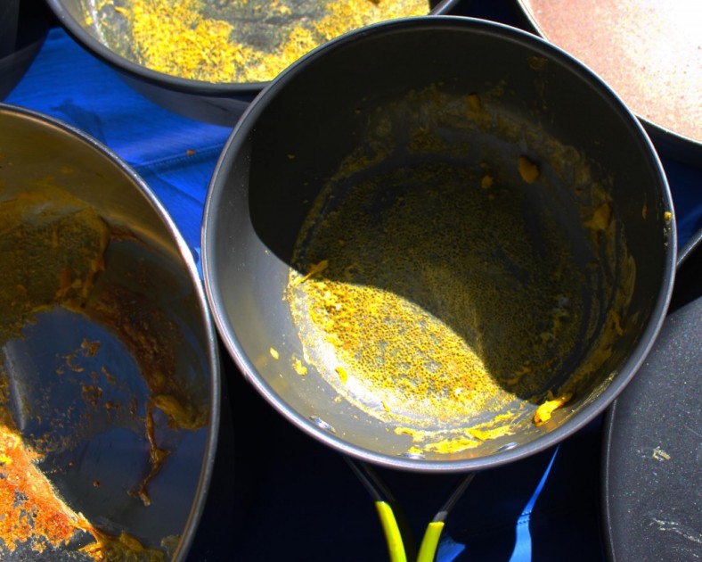 you can see here how much an egg sticks to this cookware, as well as...