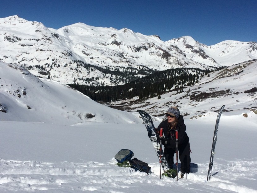 rab strata hoody for women - taking another lap during some stellar early winter powder.