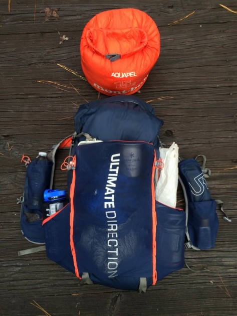 ultimate direction fastpack 30 - we tried, but it wasn't gonna happen. our 5 day load for wintertime...