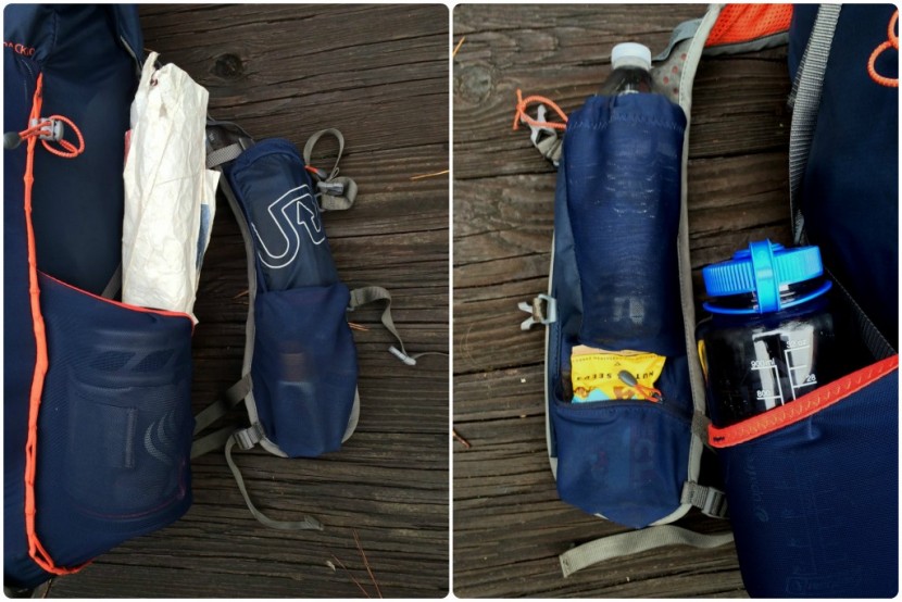 ultimate direction fastpack 30 - the side pockets are large and stretchy, the front pockets have a...