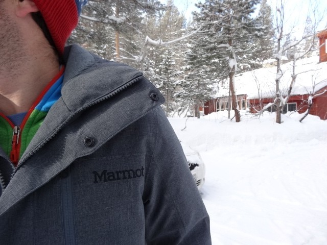 marmot njord down - the hoodless collar is rib knit and comfortable.  you can lay the...