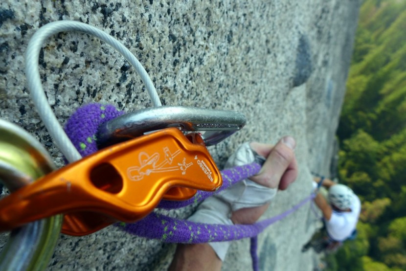 belay device - a tube-style device with auto-block ("guide") mode. belaying the...