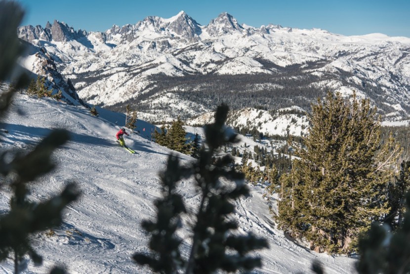 k2 pinnacle 95 - changing snow conditions late in the day at mammoth mountain, ca.
