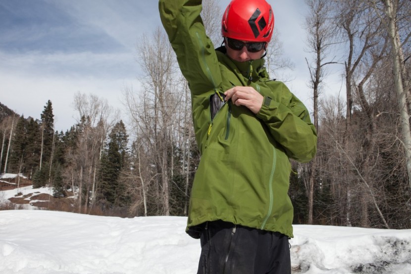 arc'teryx theta ar - pit zips give added ventilation for this heavy gore-tex pro...