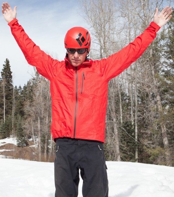 patagonia m10 - the hem rode up a bit when stretching our arms overhead, although...