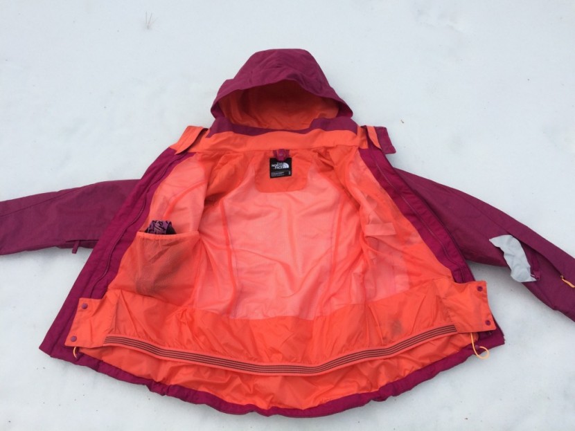 the north face cheakmus triclimate - the inside of the cheakamus' shell layer where most of the ski...