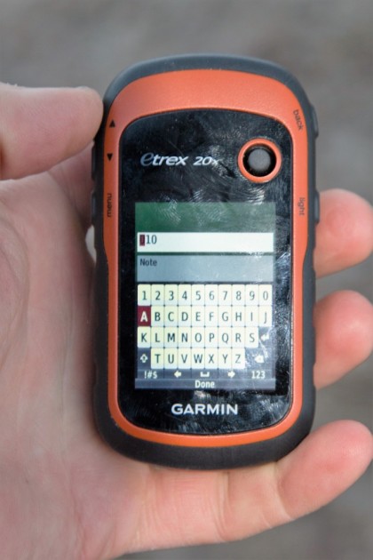 garmin etrex 20x - here we show the units keyboard. it takes a little longer to enter a...