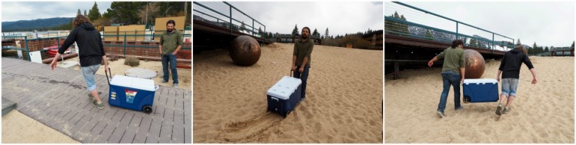 rubbermaid durachill wheeled 5-day - the durachill's wheels facilitate sliding on a flat surface, but...