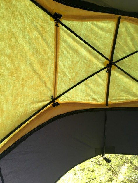 black diamond ahwahnee - looking up at the internal pole setup. this strong, weight-saving...