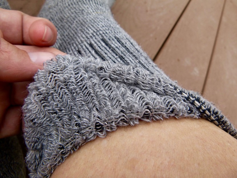 hiking socks - a look at the woven fabric fibers that allow ample airflow...