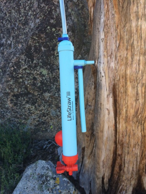 lifestraw mission - be sure not to mistake the red dirty water valve with the blue clean...