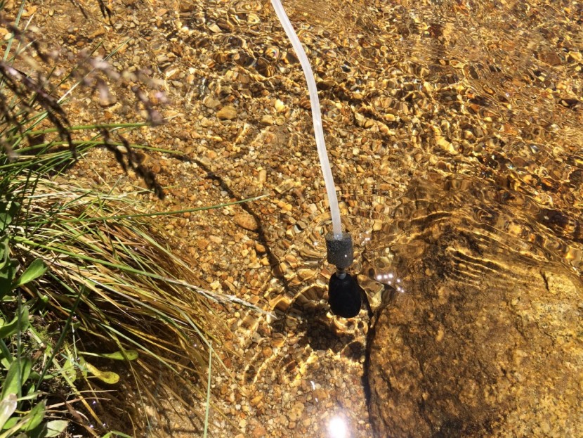 katadyn vario - this model has a simple float and intake filter system.