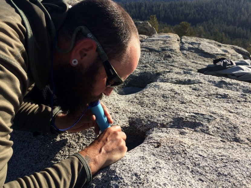 backpacking water filter - little puddles in granite pockets are a perfect place to get water...