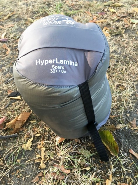 mountain hardwear hyperlamina spark 35 - the sweet included compression stuff sack that comes with the...