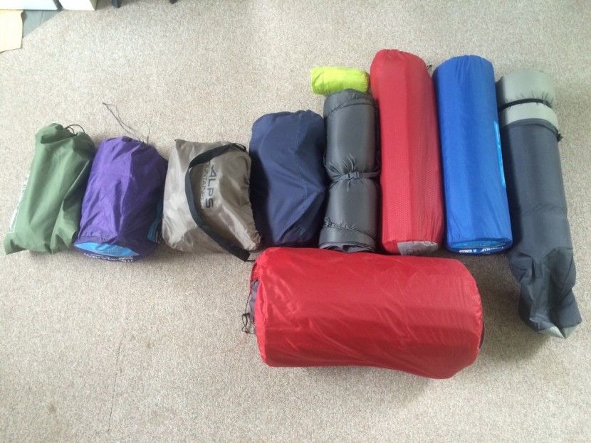 alps mountaineering rechargeable air bed - the nine camping mattresses arranged in order from smallest on the...