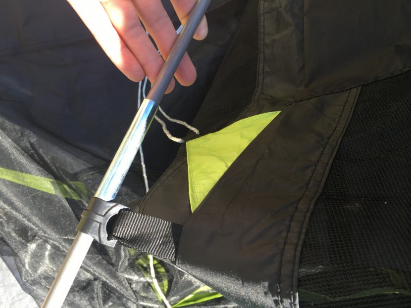 coleman carlsbad fast pitch 6 - fiberglass poles with external metal joint connectors, not our...