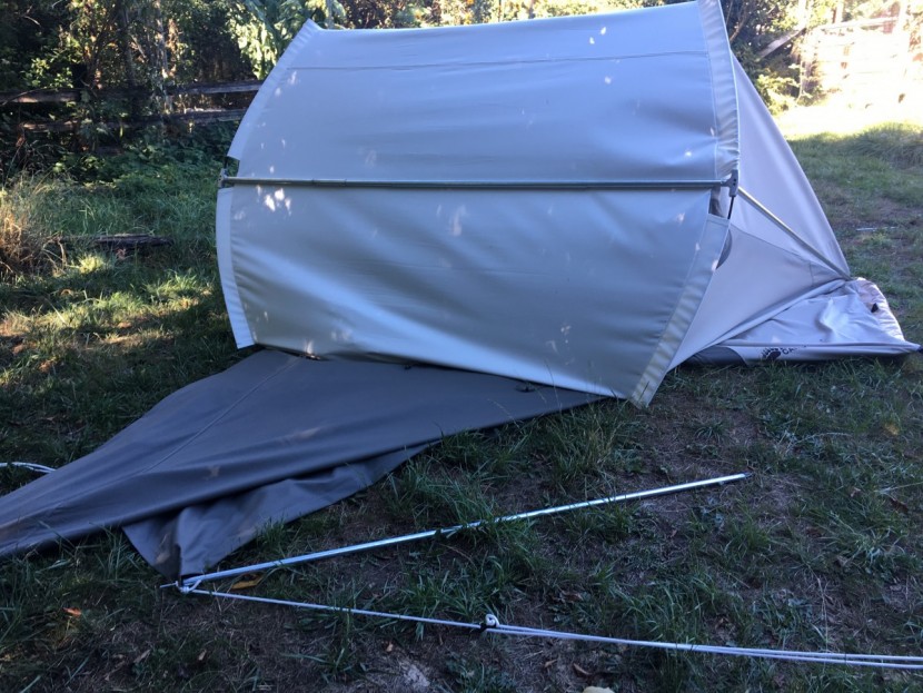 kodiak canvas 6-person flex-bow - when imperfectly staked out, the non-freestanding flex-bow is very...