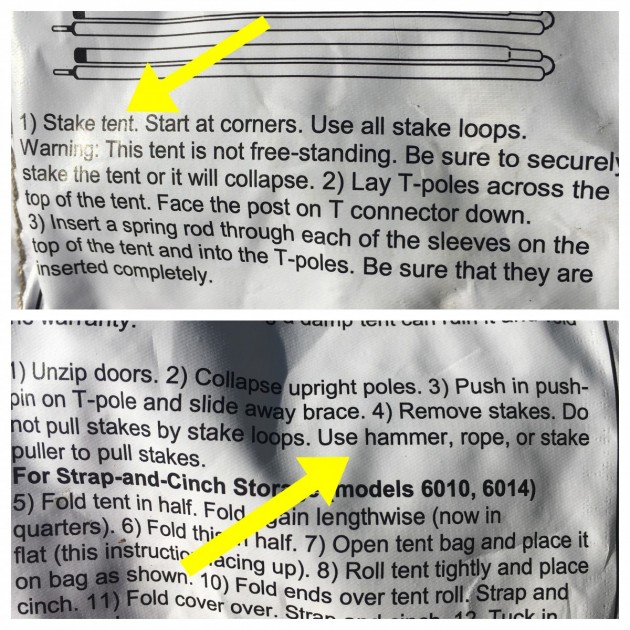 kodiak canvas 6-person flex-bow - the instructions say to use a hammer, rope, or stake puller to pull...