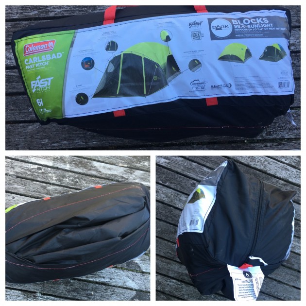 coleman carlsbad fast pitch 6 - the fast pitch 6 tent, all packed up, showing the sloppy storage bag.