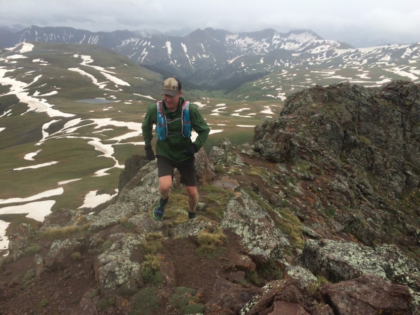 sierra designs exhale windshell - nearing the top of wildhorse peak in the uncompahgre wilderness area...