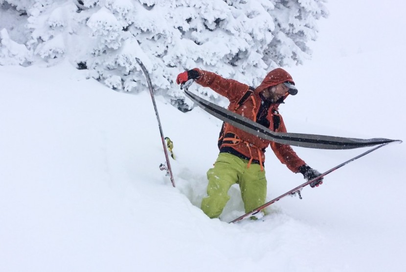 k2 wayback 104 - first turns of the 2016/17 season. just before launching the new ski...