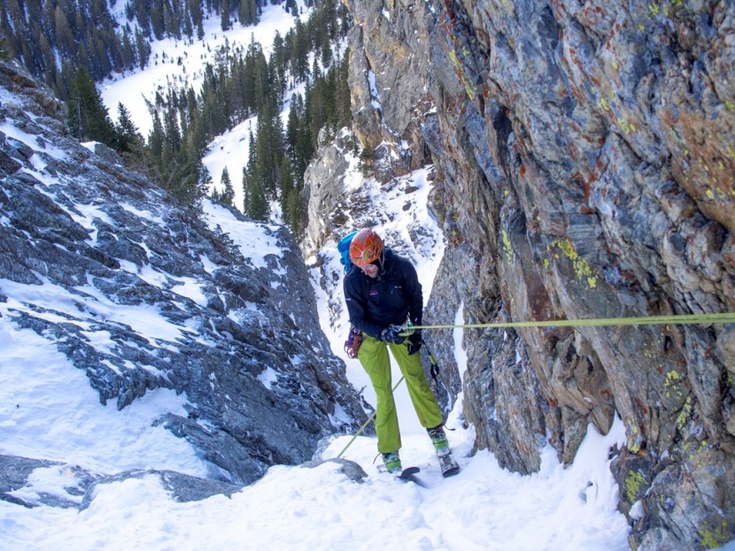 scott super guide 95 - jed porter in grand teton national park's "broken thumb" couloir...