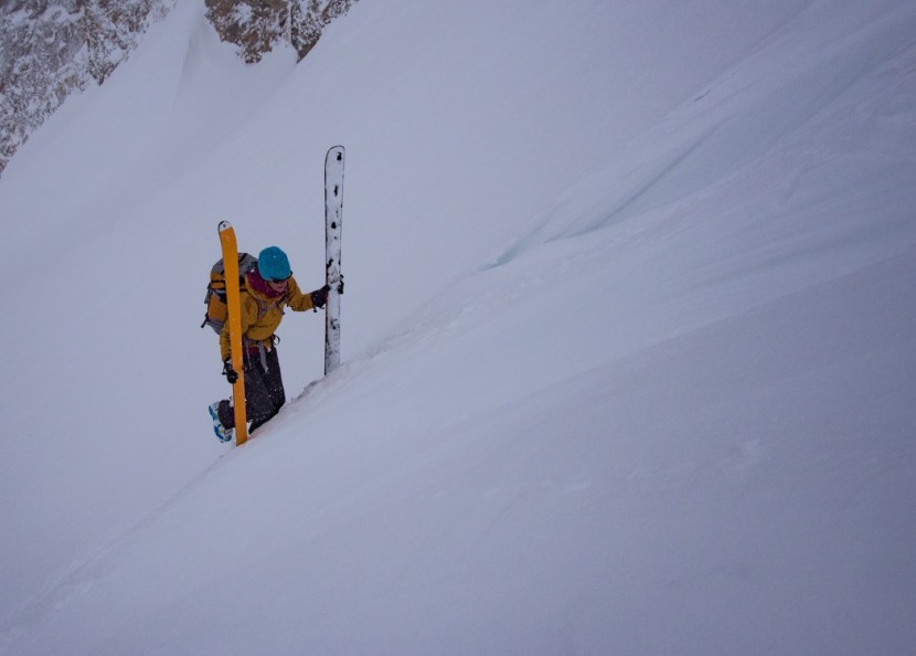 volkl v-werks bmt 90 - meagan buck porter demonstrating good skiing form. here she makes a...