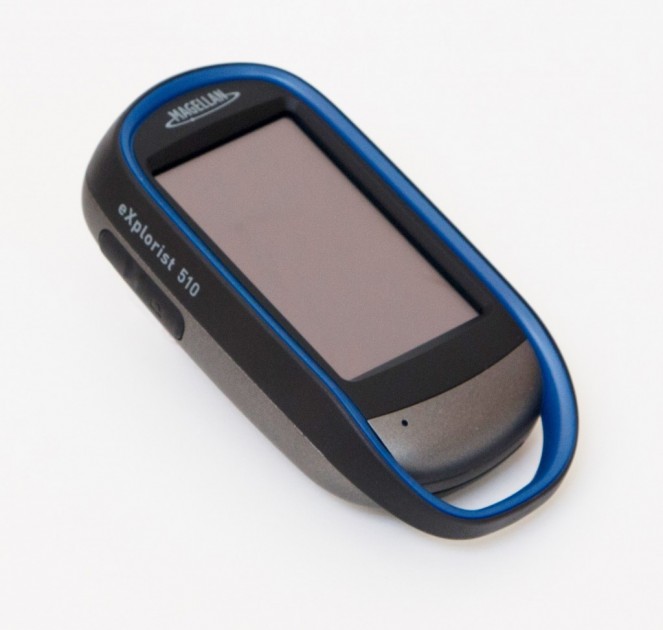magellan explorist 510 - this touchscreen unit has three buttons - one for power, marking way...