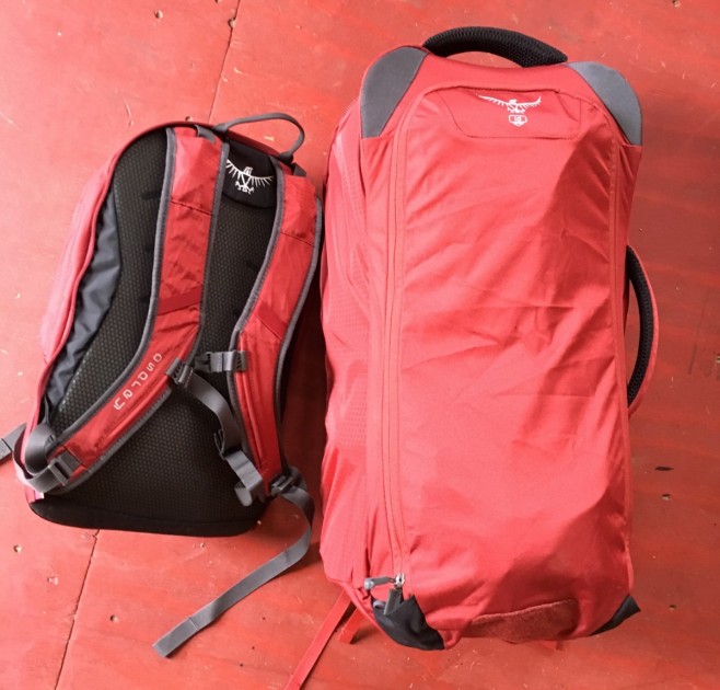 osprey farpoint 55 - the osprey farpoint 55 with the larger, or "main" bag's straps all...