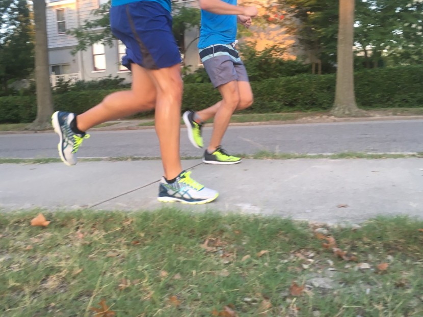 asics gel-nimbus 19 - the author in the asics gel-nimbus (fore) and marathoner john...