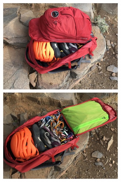 osprey farpoint 55 - the osprey farpoint 55 out for a day of rock climbing.